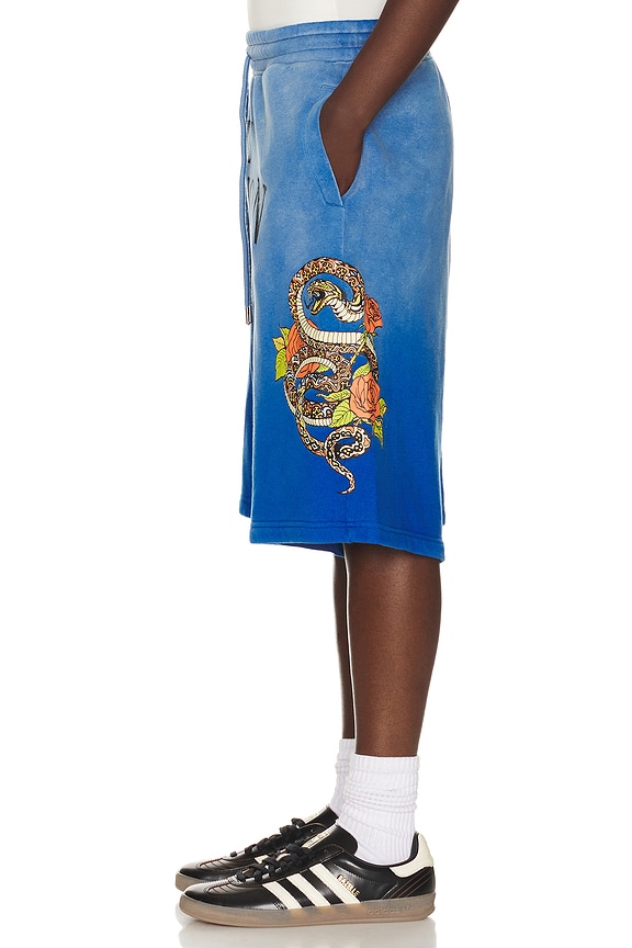 view 2 of 5 Floral Snake Mikey Sweatshorts in Lapis Blue