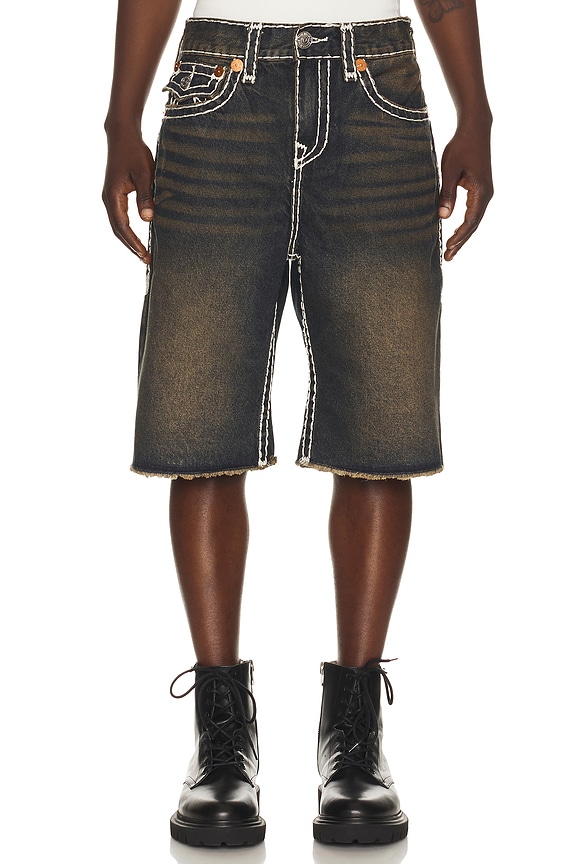 view 1 of 4 Mikey Super T Flap Denim Shorts in Dark Wash