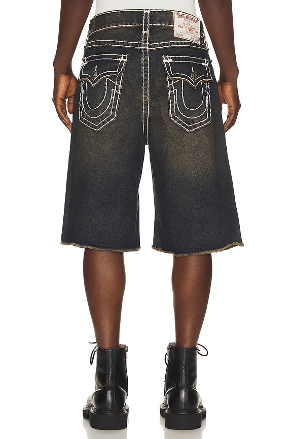 view 2 of 4 Mikey Super T Flap Denim Shorts in Dark Wash
