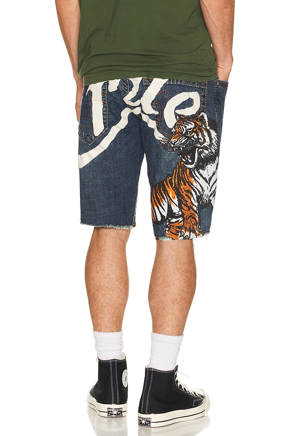 view 1 of 7 Ricky Big T Undone Hem Shorts in Sideline Indigo Dark Wash