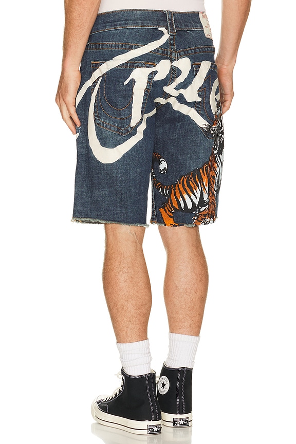view 2 of 7 Ricky Big T Undone Hem Shorts in Sideline Indigo Dark Wash
