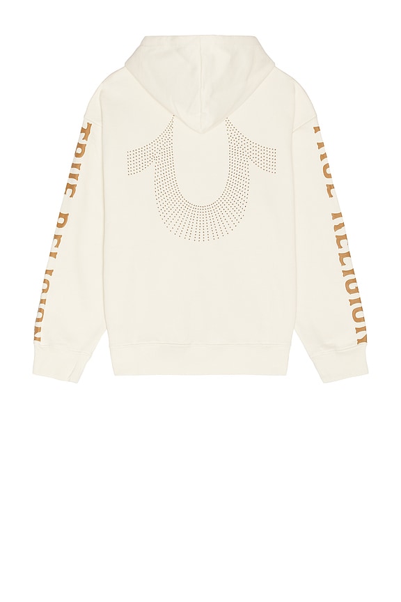 view 2 of 5 Relaxed Studded Pullover Hoodie in Winter White