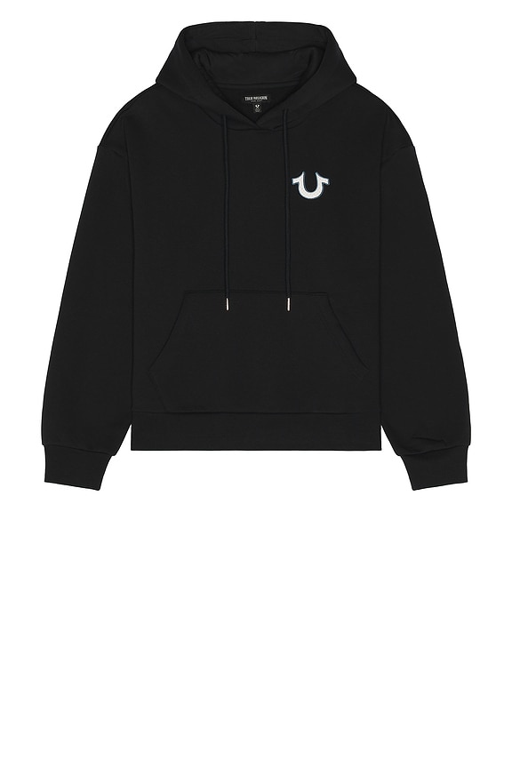 view 2 of 5 Mesh Pullover Hoodie in Jet Black