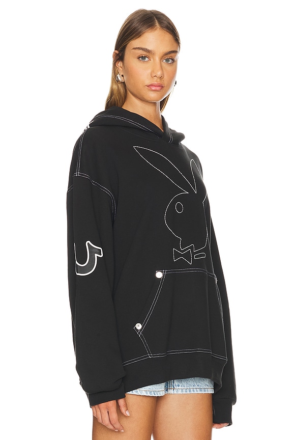 view 2 of 4 x Playboy Hoodie in Jet Black