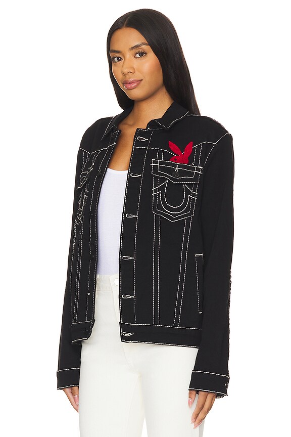 view 2 of 4 x Playboy Embroidery Jimmy Jacket in Rinse Black