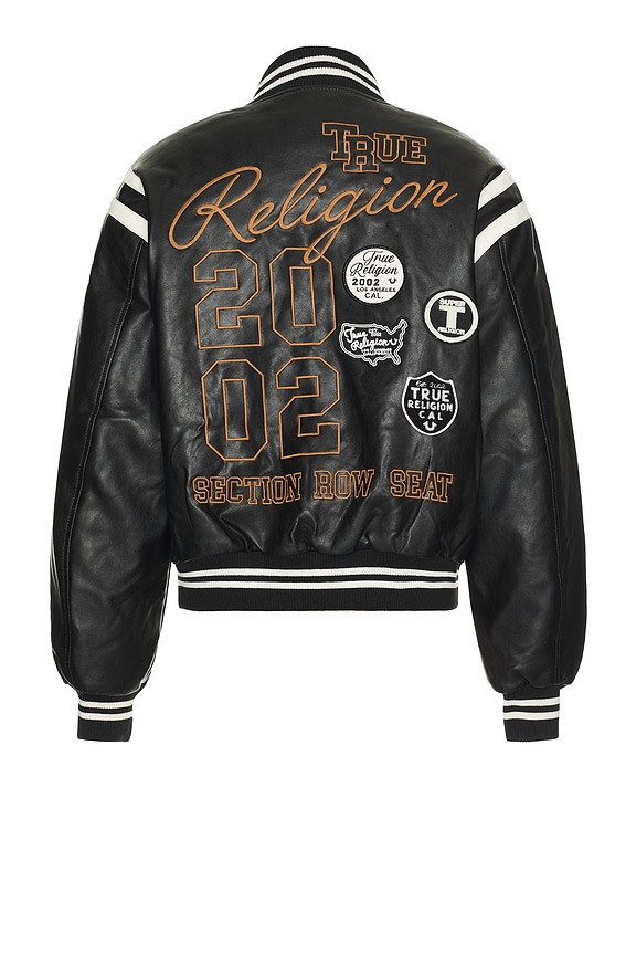 view 2 of 5 Retro Varsity Jacket in Jet Black