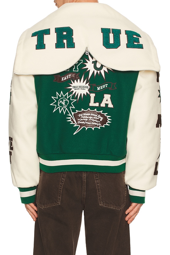 view 1 of 8 BLOUSON CAMPUS RETRO in Evergreen & Winter White
