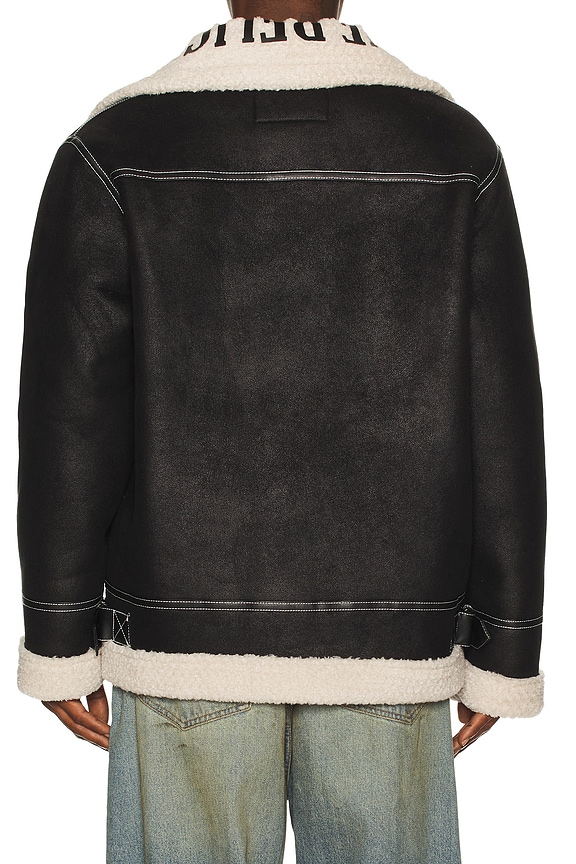 view 2 of 5 Sherpa Faux Leather Jacket in Jet Black
