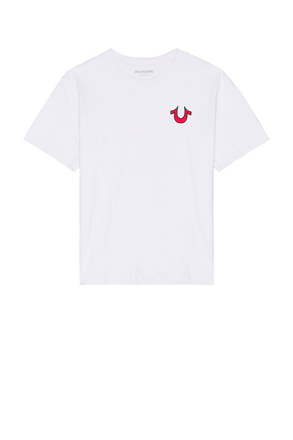 view 2 of 4 Short Sleeve Applique Blazing Tour Tee in Optic White
