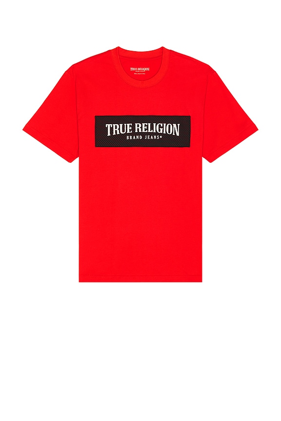 view 1 of 4 Mesh Box Logo Tee in Flame Scarlet