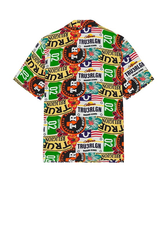 view 2 of 4 Camp Collar Button Down Shirt in White & Mix