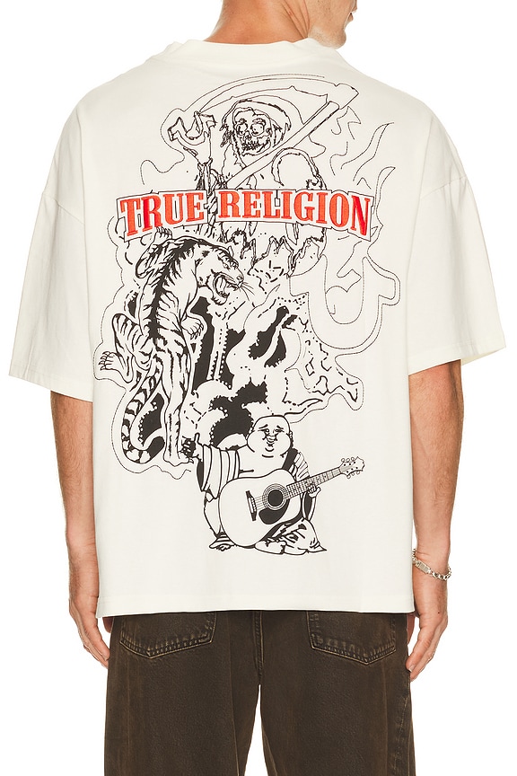 view 2 of 5 Short Sleeve Tiger Logo Oversized Tee in Winter White