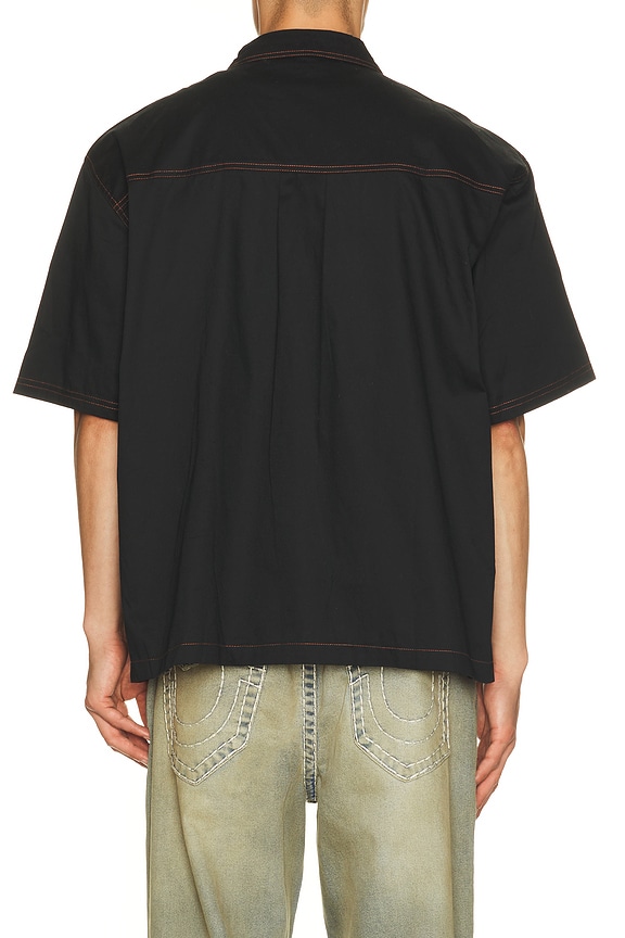 view 2 of 5 Short Sleeve Patchwork Shirt in Jet Black