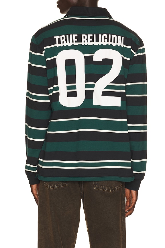 view 2 of 5 Relaxed Rugby Polo in Black & Green