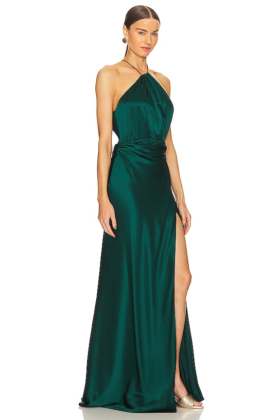 view 2 of 3 アシンメトリーホルターガウン in Forest