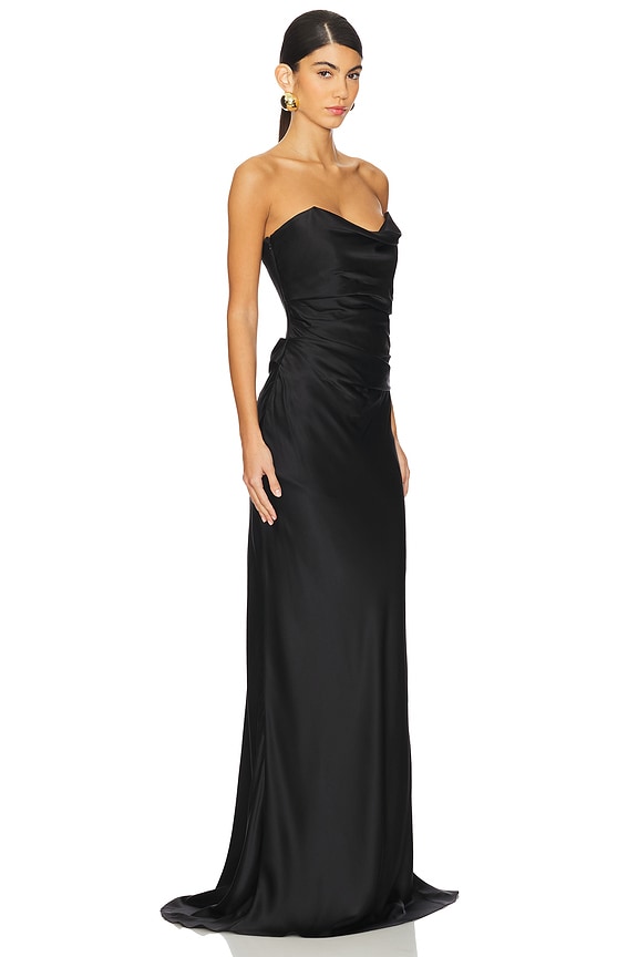 view 2 of 3 Cowl Bustier Gown in Black