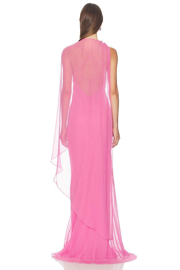 Cami Gown With Slit And Cape