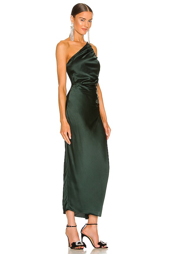 view 2 of 3 X REVOVLE One Shoulder Midi Dress in Hunter