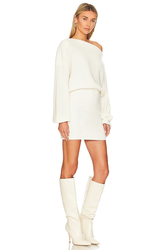 view 2 of 3 OFF SHOULDER 미니 스웨터 드레스 in Cream