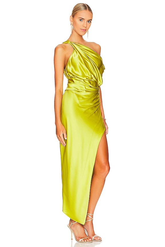 view 2 of 4 ROBE MI-LONGUE STRAPPED COWL NECK in Acid