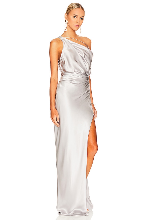 view 2 of 4 ROBE DE SOIRÉE STRAPPED COWL NECK in Platinum