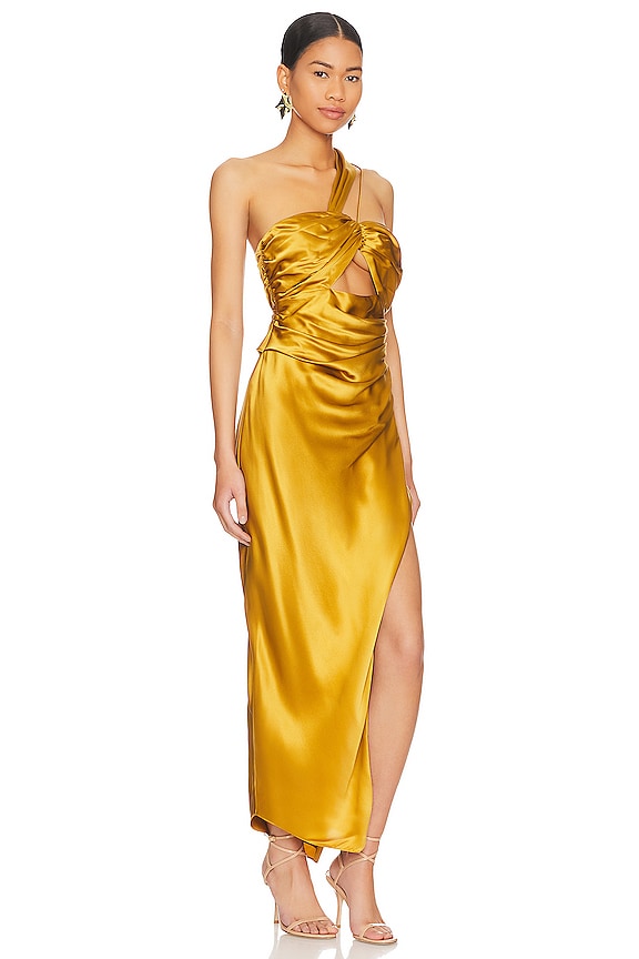 view 2 of 3 ASYMMETRICAL BANDEAU ドレス in Topaz