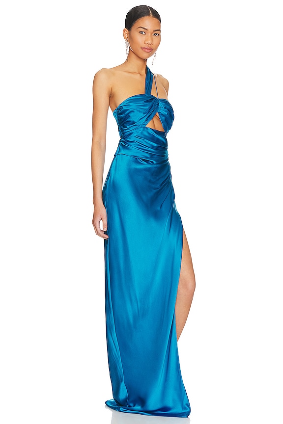 view 2 of 3 Asymmetrical Bandeau Gown in Ocean