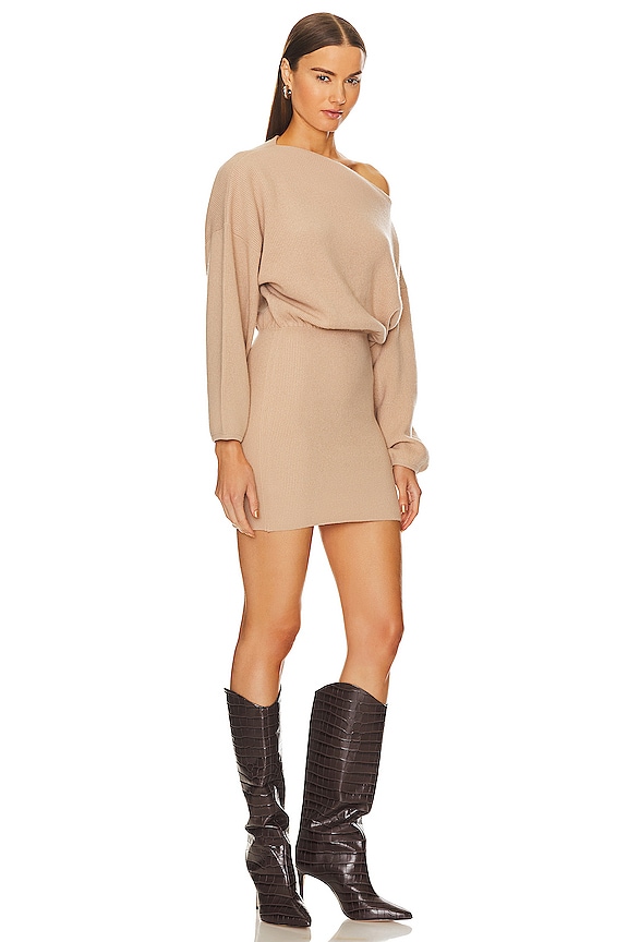 view 2 of 3 ROBE COURTE AVEC ÉPAULES DÉNUDÉES in Champagne