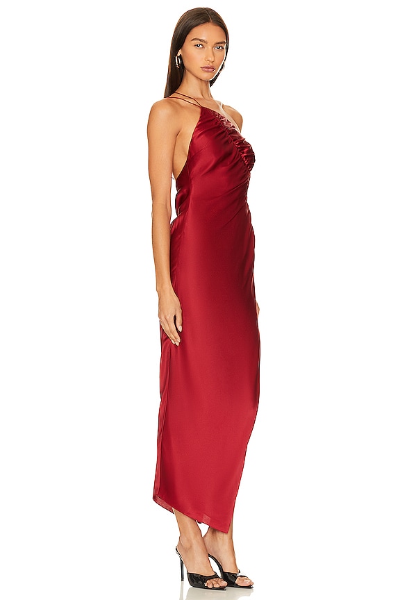 view 2 of 3 ROBE MI-LONGUE LEAF in Garnet