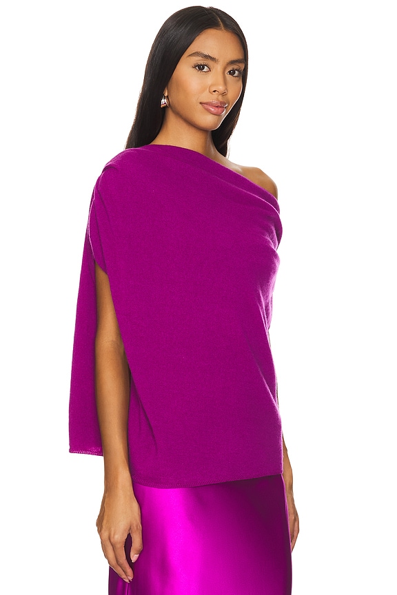 view 2 of 5 Asymmetric Drape Sweater in Berry