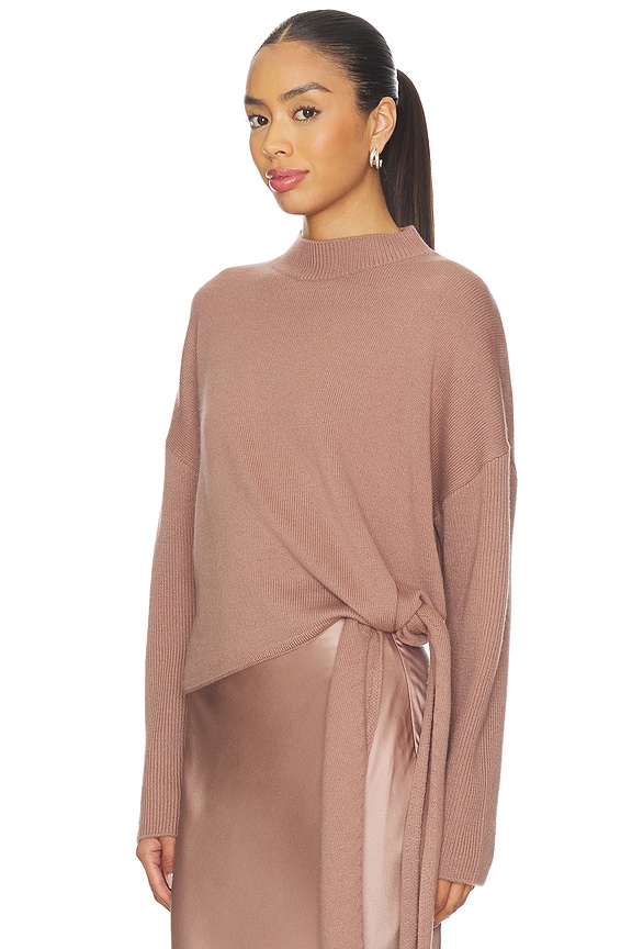 view 2 of 4 Sweater With Side Tie in Dusty Rose