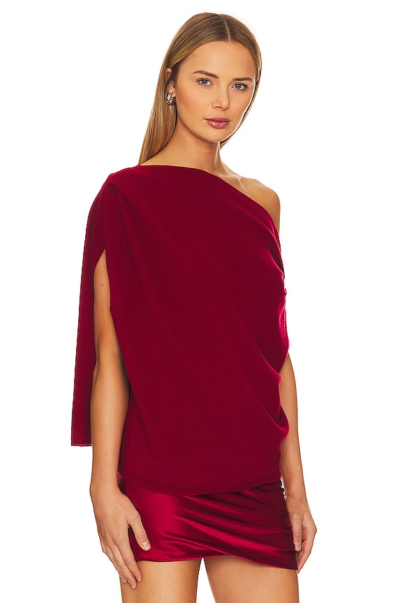 view 2 of 4 SUÉTER DRAPEADO ASIMÉTRICO in Garnet