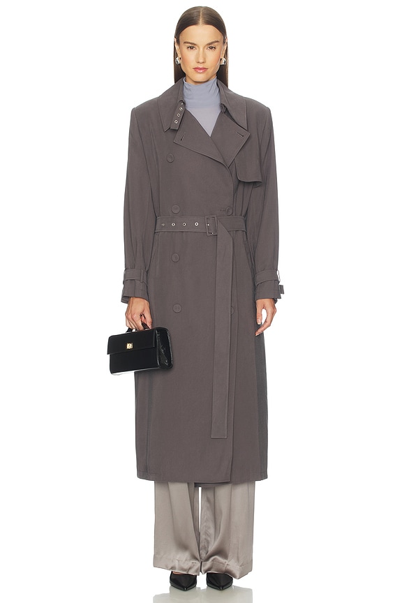 view 2 of 4 Structured Trench Coat in Steel