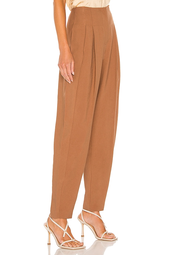 view 2 of 4 Pleat Trouser in Chesnut in Chestnut
