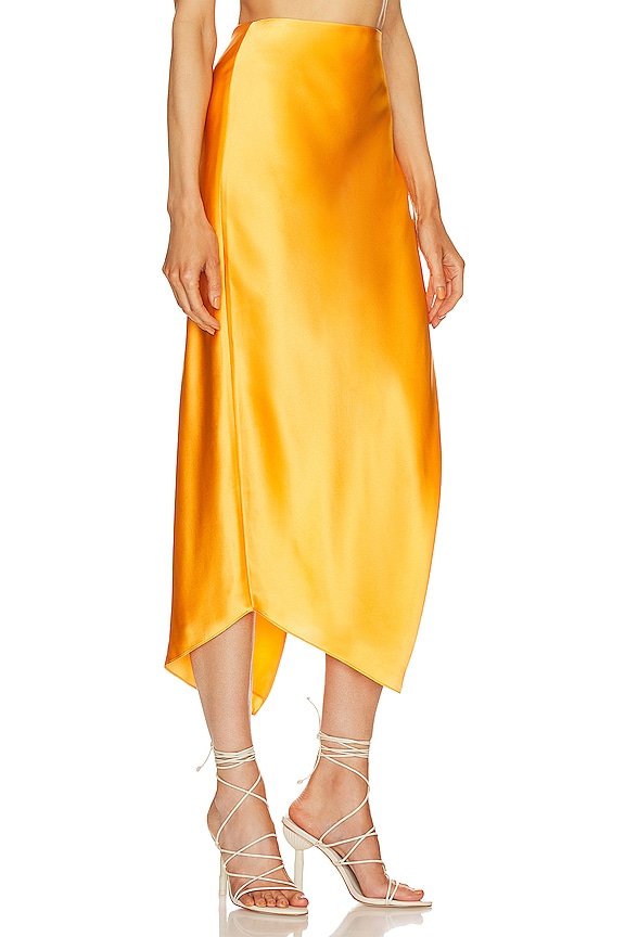 view 2 of 4 FALDA CON DOBLADILLO INCLINADO in Kumquat