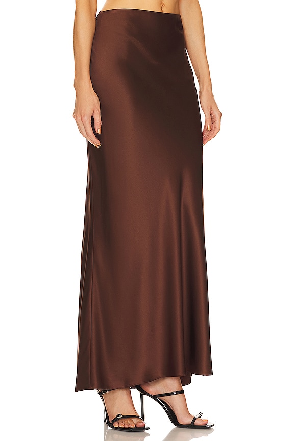 view 2 of 4 Bias Maxi Skirt in Chocolate