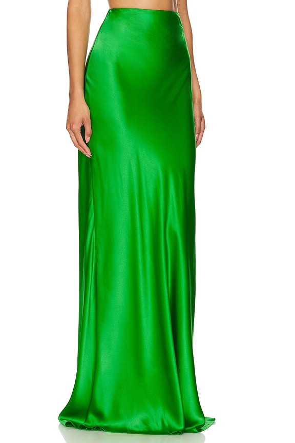view 2 of 4 Bias Floor Length Skirt in Kelly Green