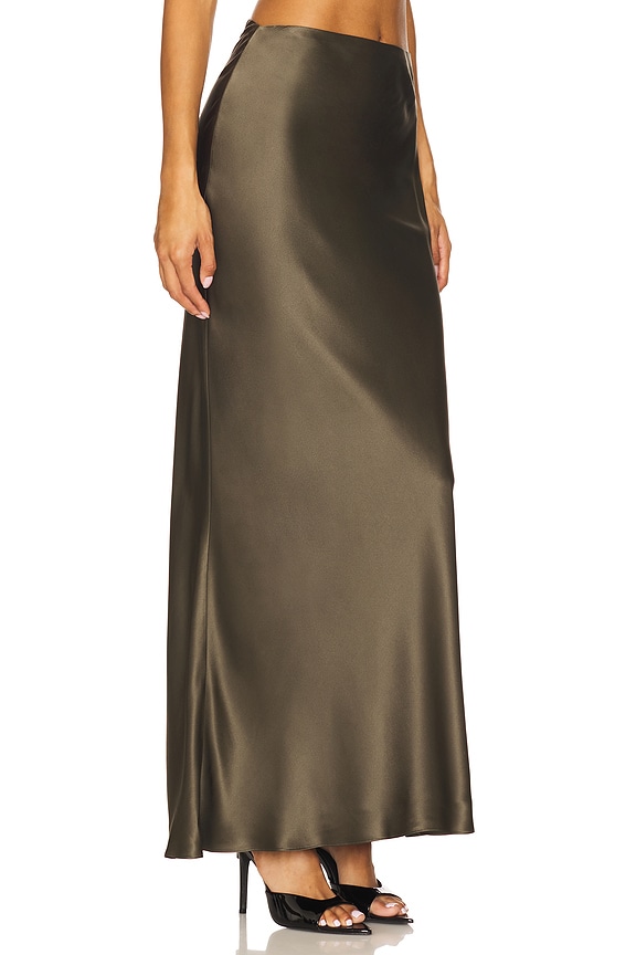 view 2 of 6 Bias Maxi Skirt in Army