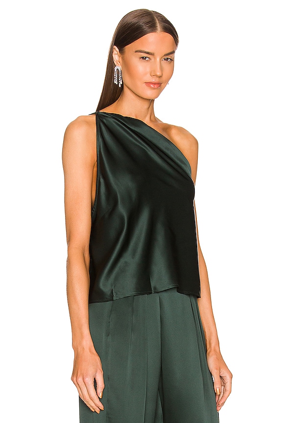 view 2 of 4 One Shoulder Cowl Top in Hunter