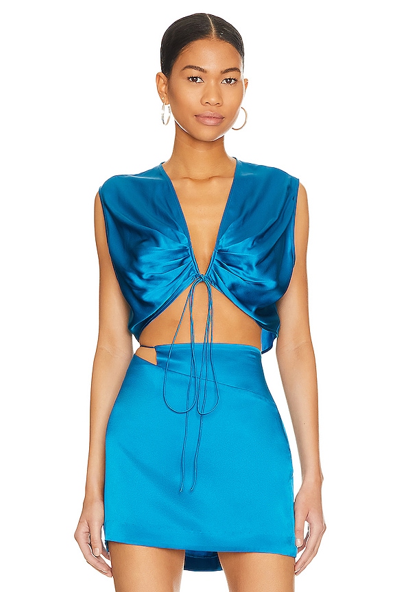 view 1 of 4 Draped Crop Top in Ocean