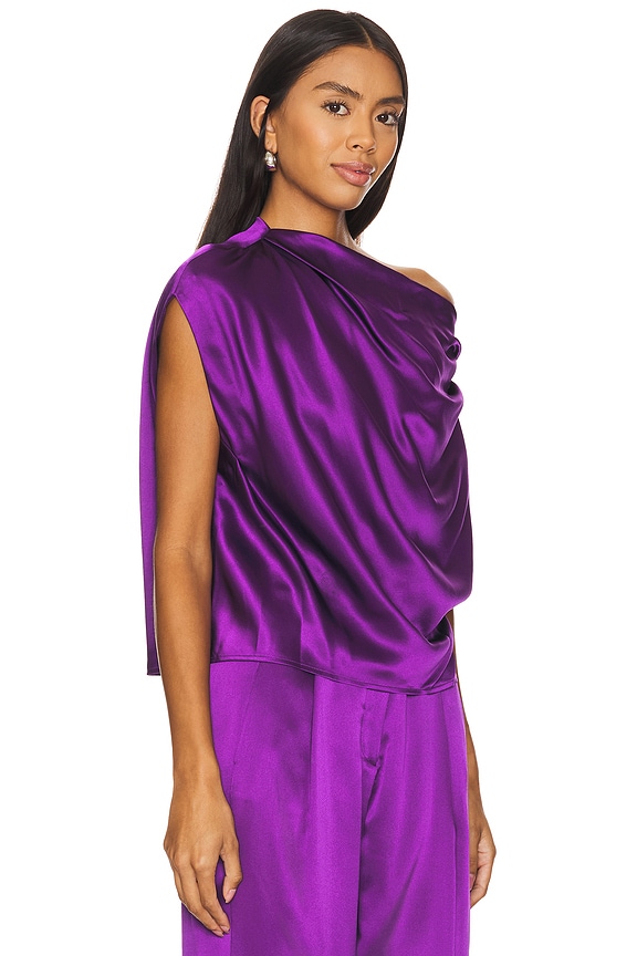 view 2 of 4 Draped Top in Eggplant