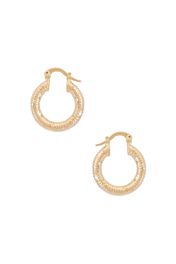 view 2 of 2 Textured Hoop in Gold