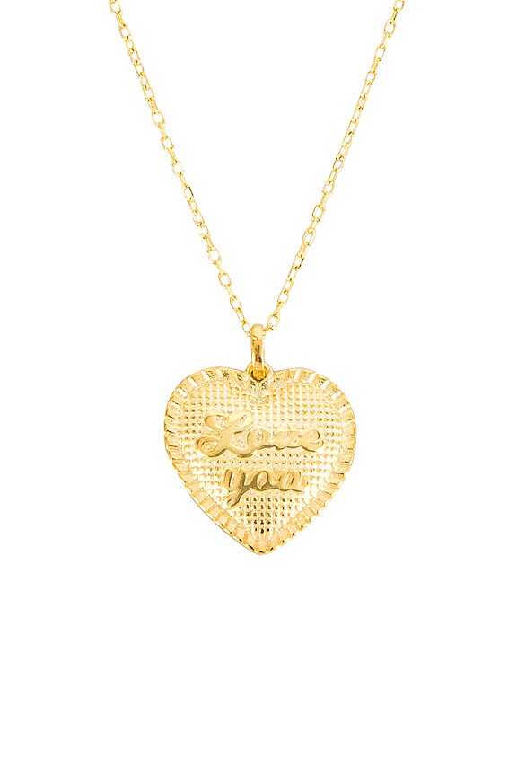 view 2 of 2 I Love You Heart Necklace in Gold