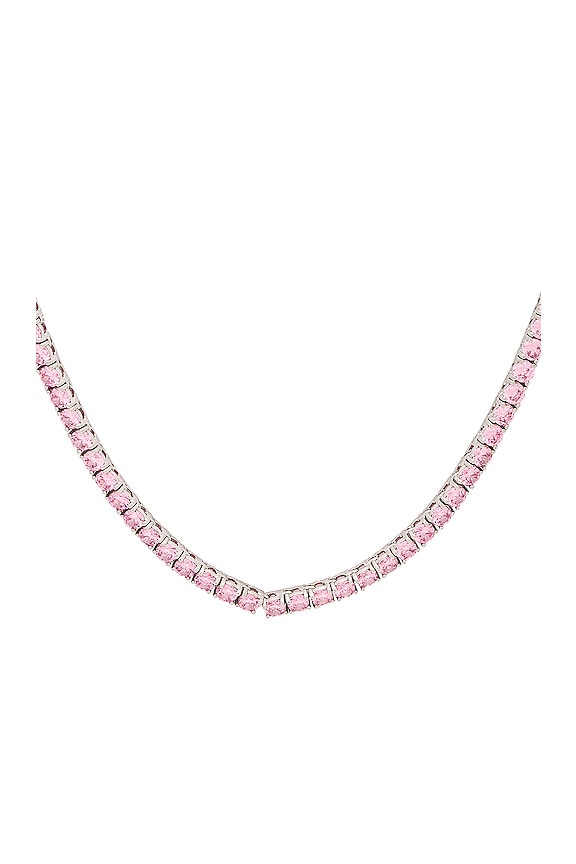view 2 of 2 X REVOLVE Full Iced Out Necklace in Pink & Silver
