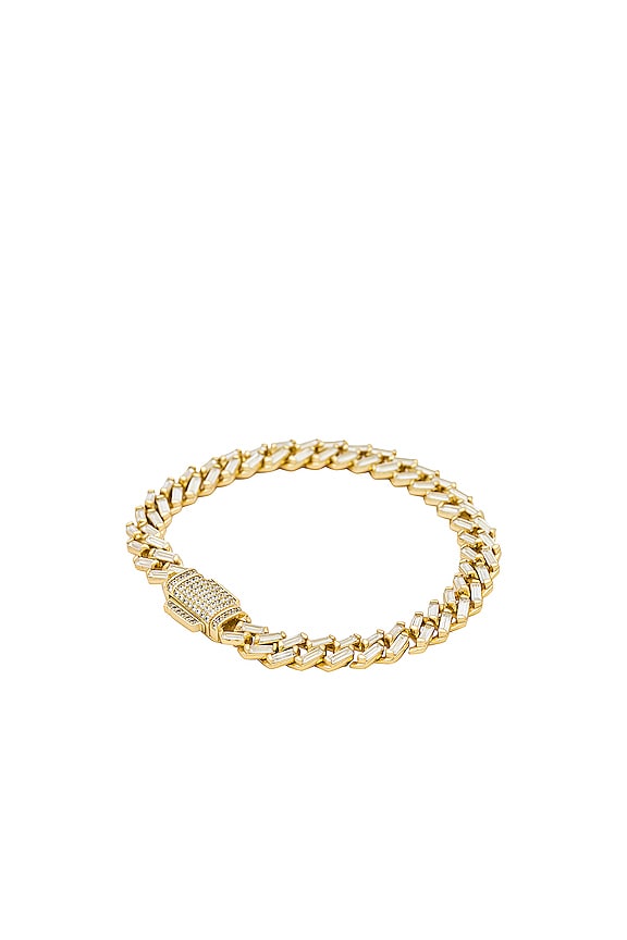 view 2 of 2 BRAZALETE BAGUETTE CUBAN LINK in Gold