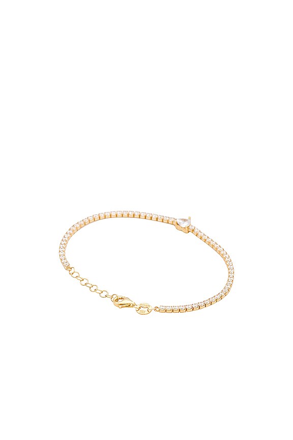 view 2 of 2 Single Heart Tennis Bracelet in Gold