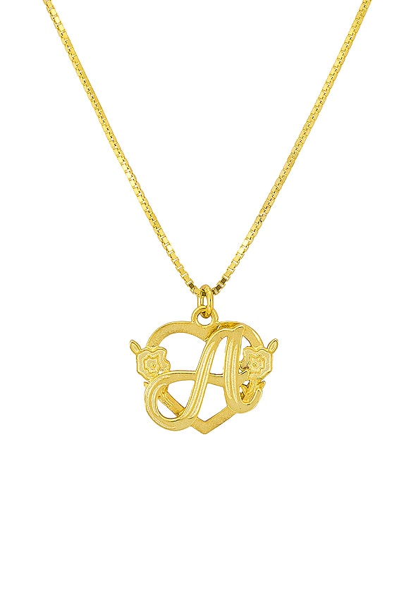 view 2 of 2 Flower Cut Script Pendant Necklace in Gold