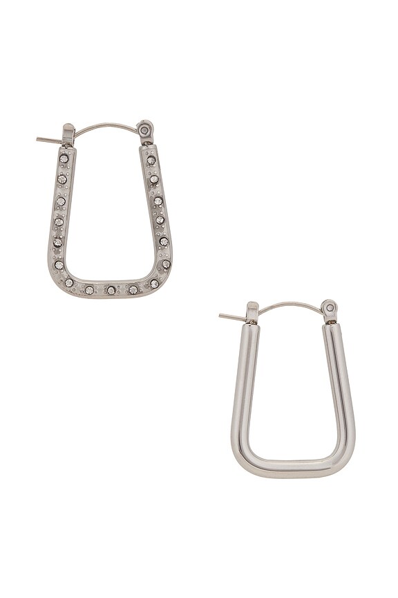 view 2 of 3 Square Hoop Earring in Silver
