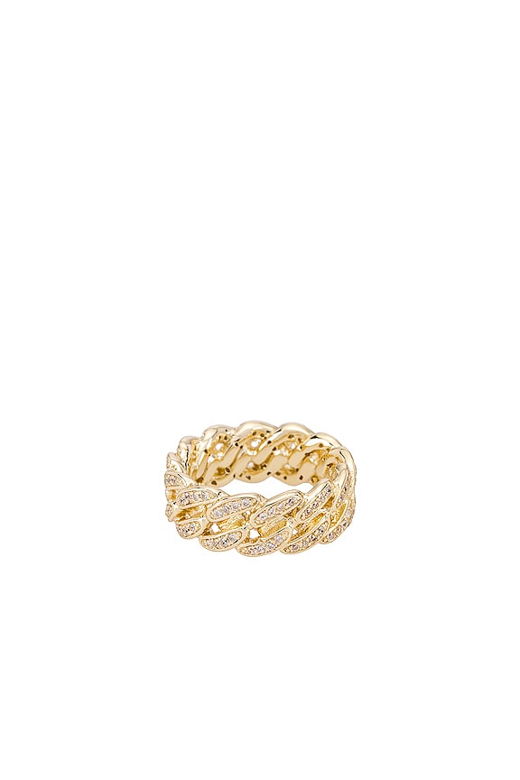 view 2 of 3 The Iced Cuban Link II Ring in Gold