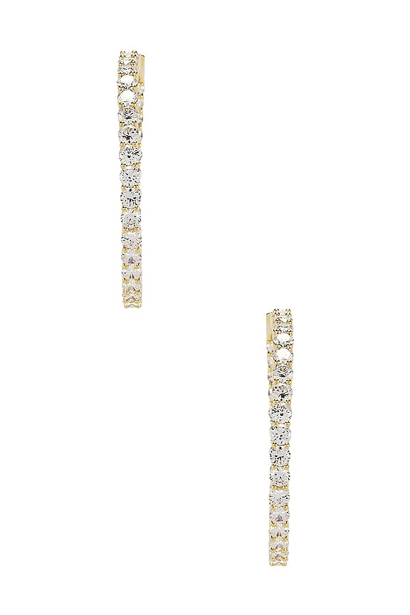 view 2 of 4 The Large Pave 925 Hoops in Gold